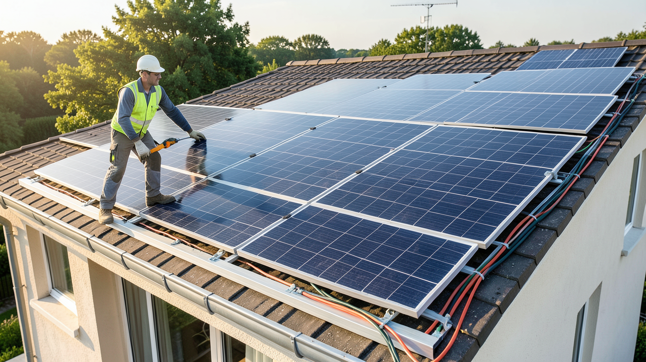 panneau solaire Castorama installation guide pas à pas sur toit de maison