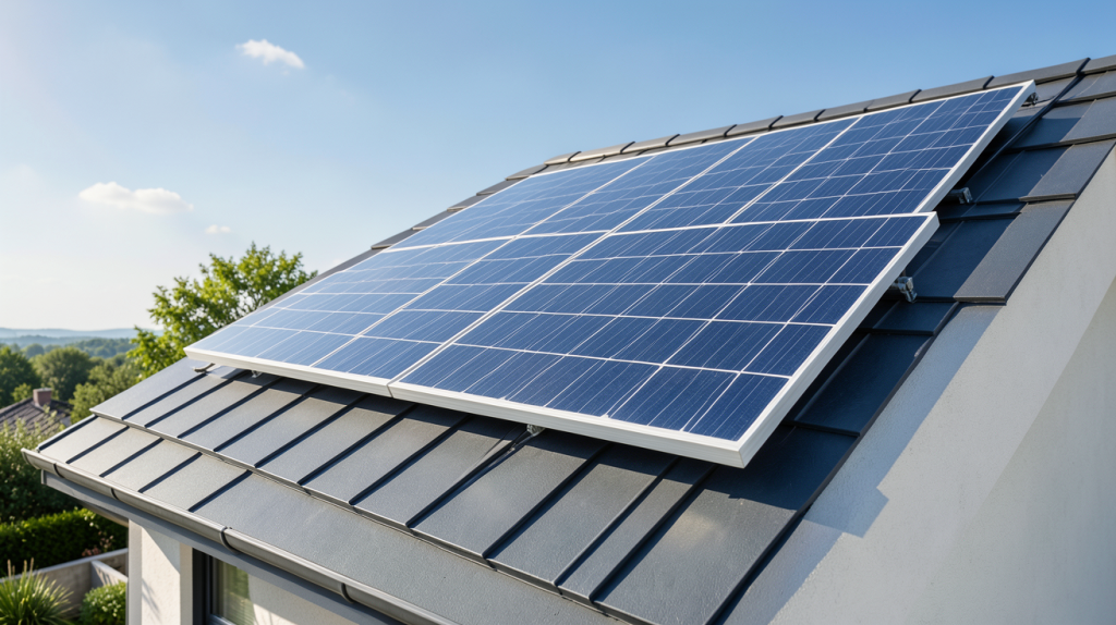 panneau solaire chauffe eau prix visible sur le toit d'une maison