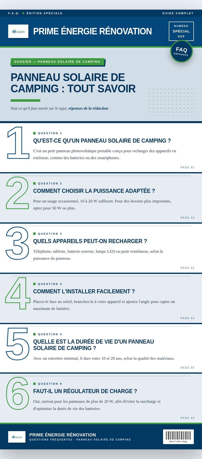 Infographie : Panneau solaire de camping : tout savoir