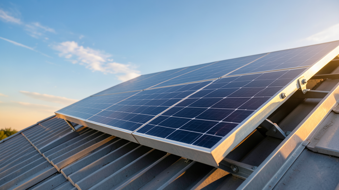 panneau solaire demi-cellule installé sur un toit, mettant en avant ses avantages concrets