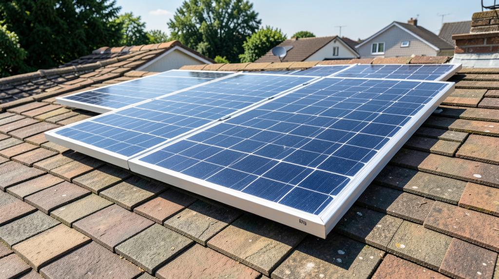 panneau solaire domestique installé sur le toit d'une maison moderne