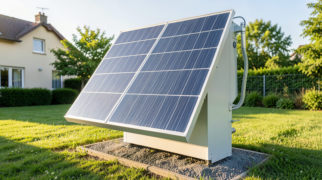 panneau solaire eau chaude d'un chauffe-eau solaire monobloc installé à l'extérieur d'une maison