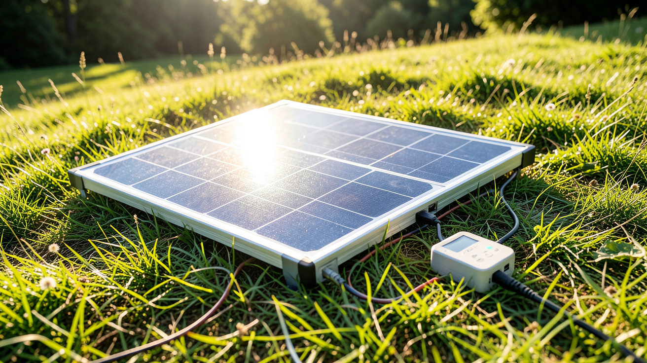 panneau solaire ecoflow 220w installé en extérieur pour une utilisation nomade