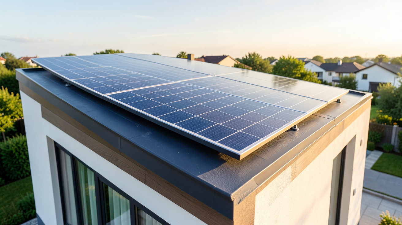 panneau solaire thermique pour ECS installé sur le toit d'une maison moderne, prix moyen en 2026