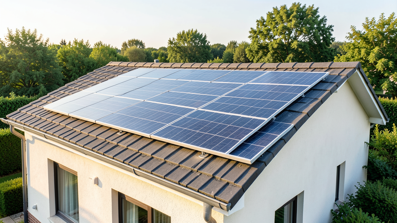 panneau solaire EDF installé sur le toit d'une maison individuelle illustrant les retours clients 2024-2025