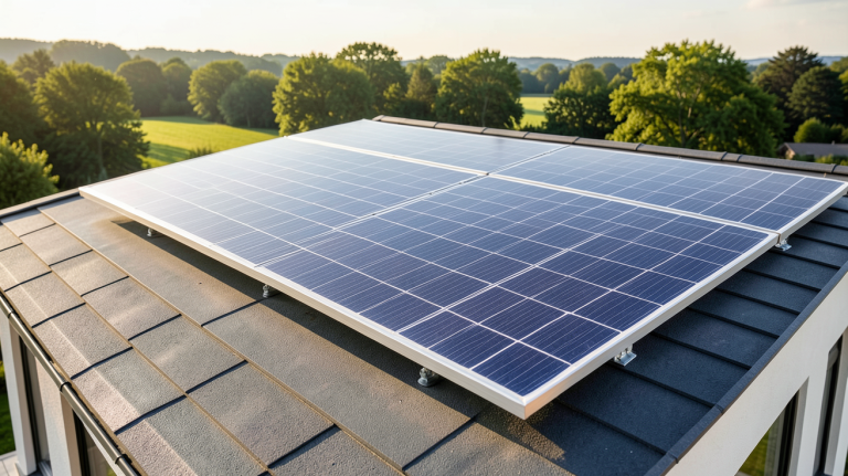 panneau solaire Effy installé sur le toit d'une maison écologique