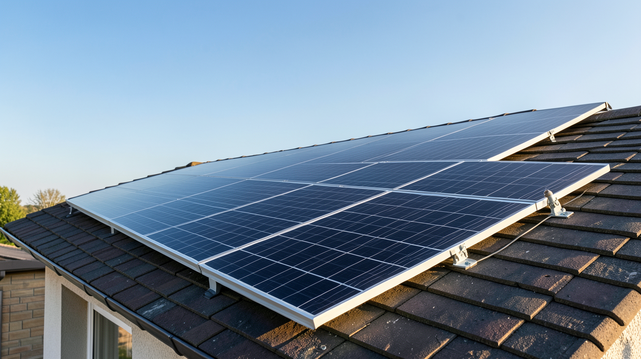 panneau solaire Ekwateur kit 500Wc bifacial installé sur un toit de maison