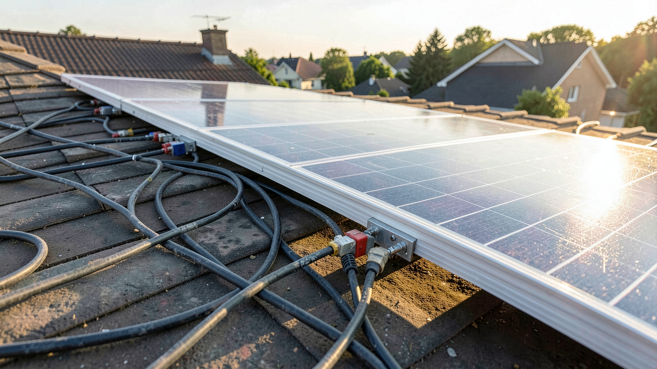panneau solaire en parallèle branchement guide pas à pas sur un toit résidentiel