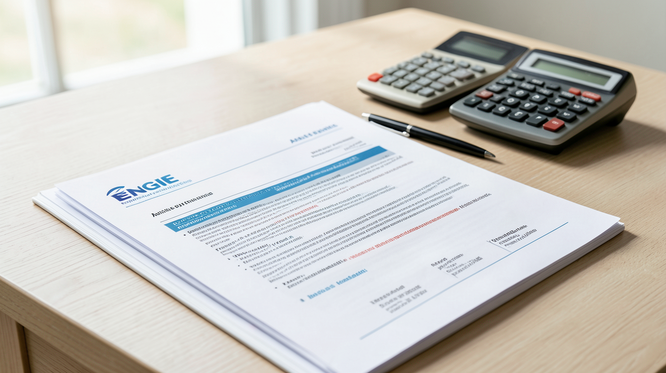 panneau solaire ENGIE aides financières dossier administratif sur table en bois