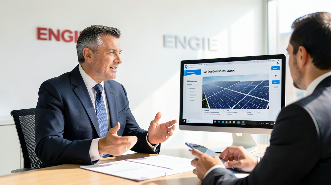 panneau solaire ENGIE prix devis personnalisé conseiller client bureau moderne