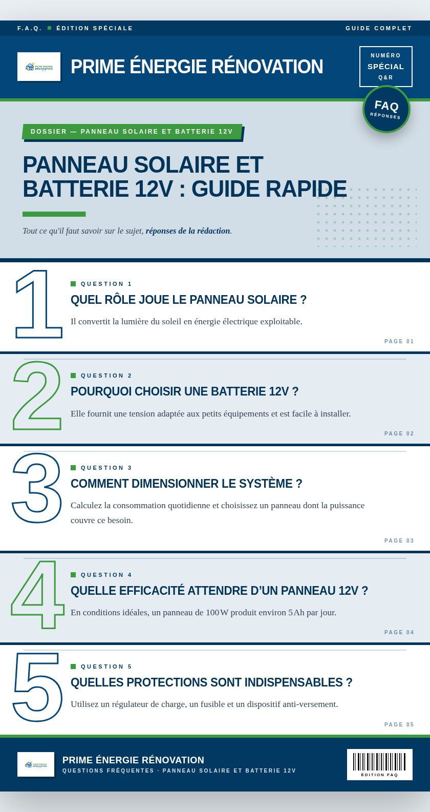 Infographie : Panneau solaire et batterie 12V : guide rapide