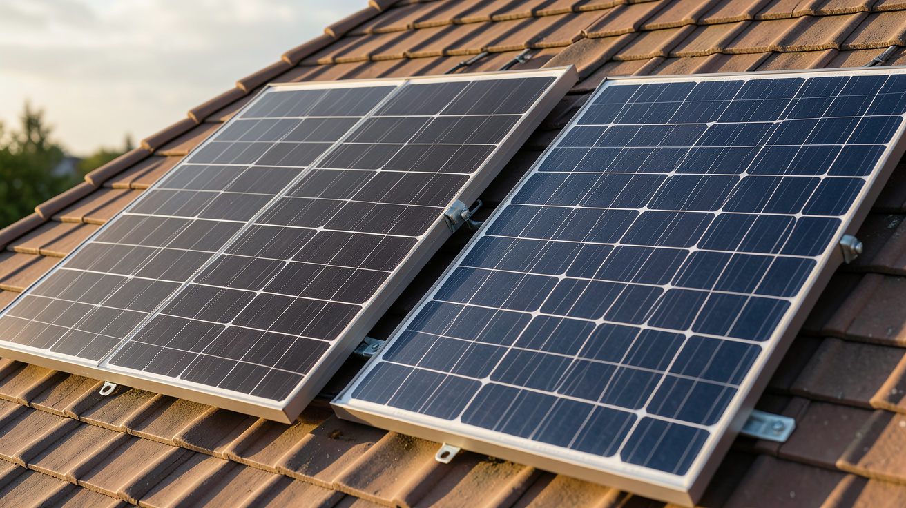 panneau solaire et panneau photovoltaïque côte à côte sur un toit pour guide de choix