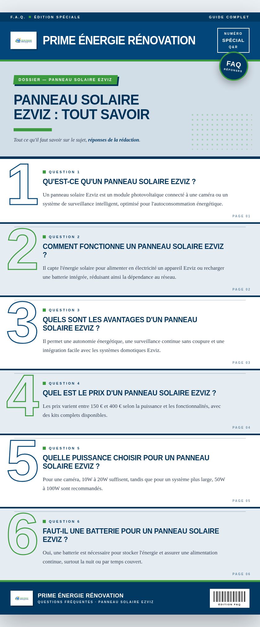 Infographie : Panneau solaire Ezviz : tout savoir