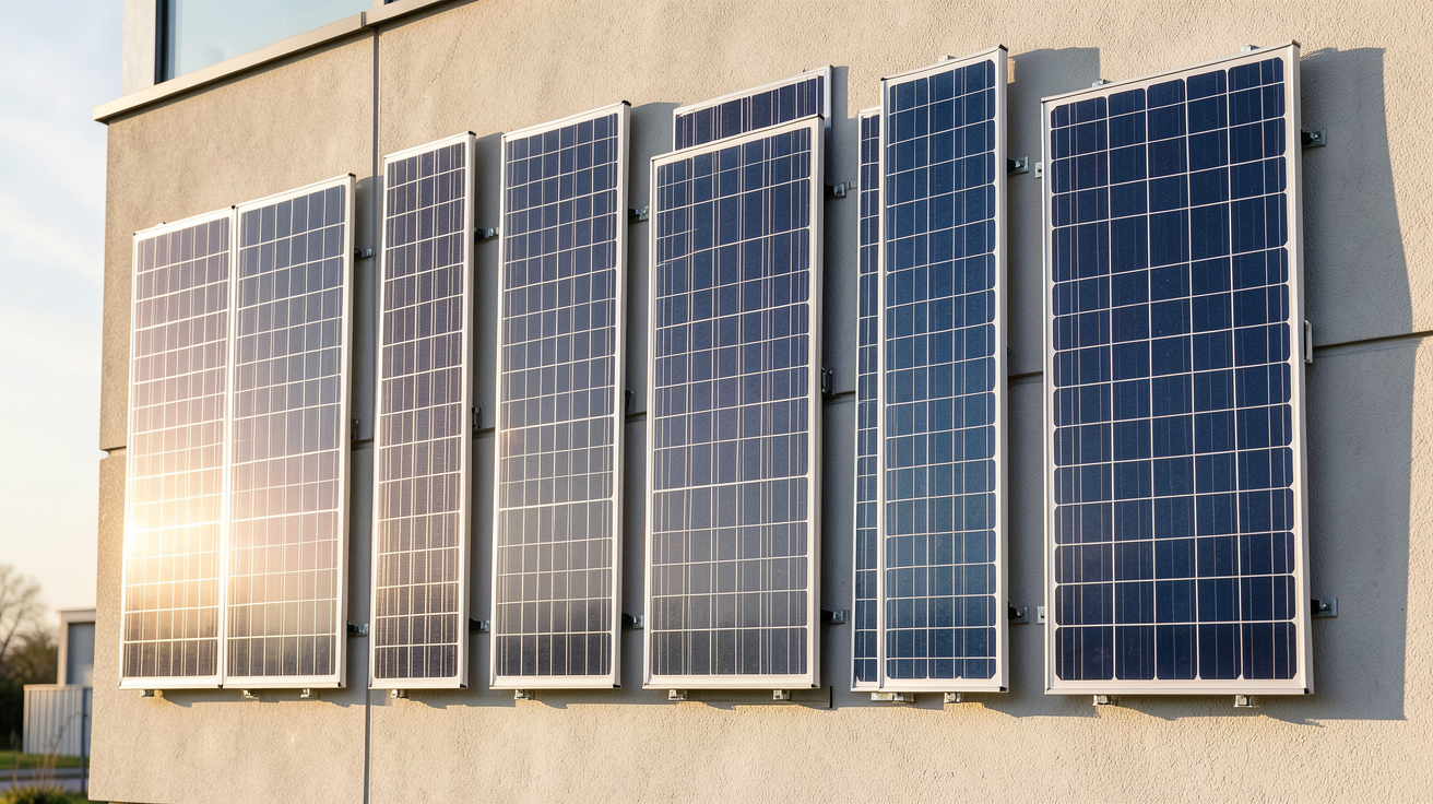 panneau solaire façade différents types d'installation verticale sur une maison moderne
