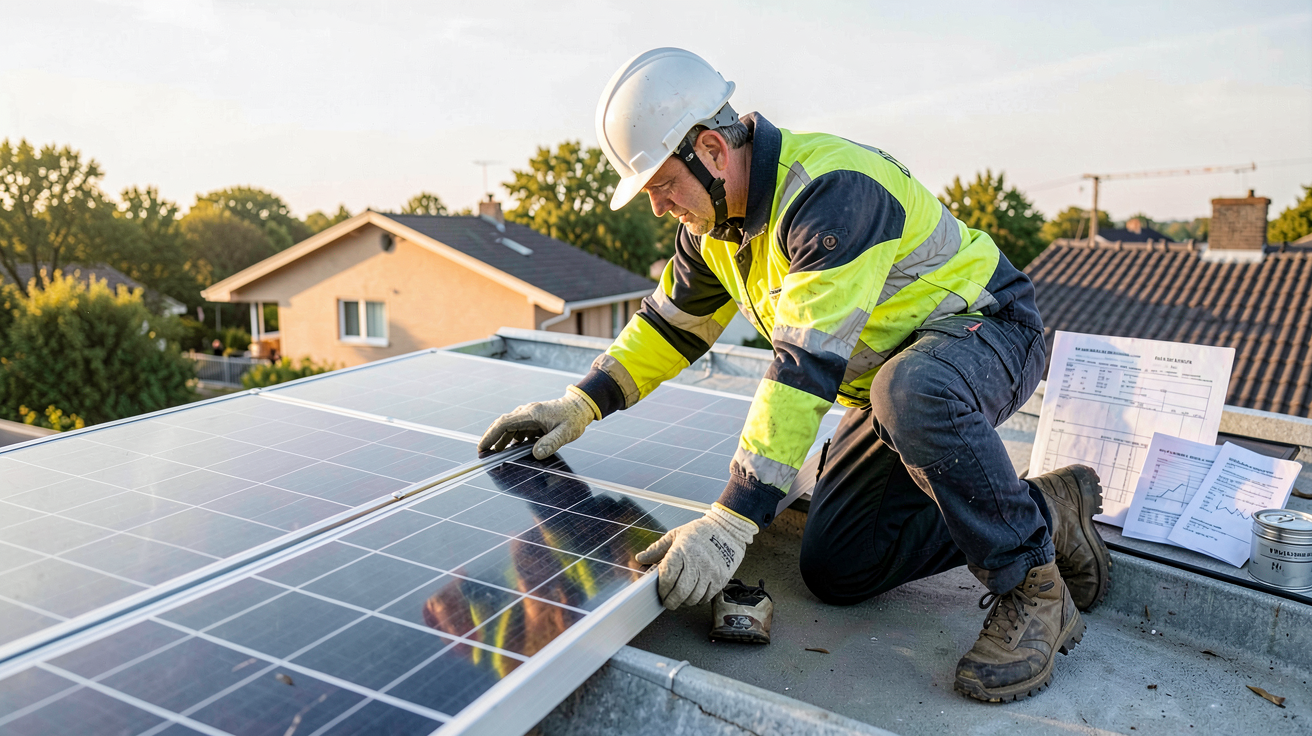 panneau solaire facile à installer avec un professionnel en sécurité respectant les normes et démarches administratives