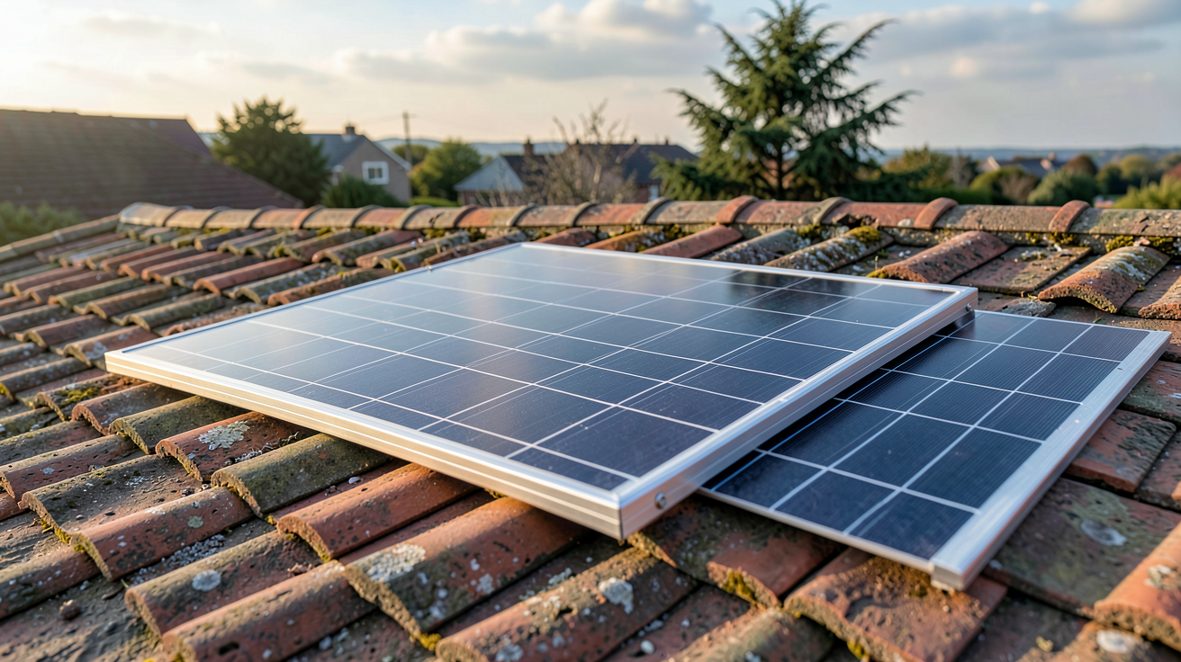 panneau solaire flexible 200W posé sur un toit en tuiles pour un comparatif 2024