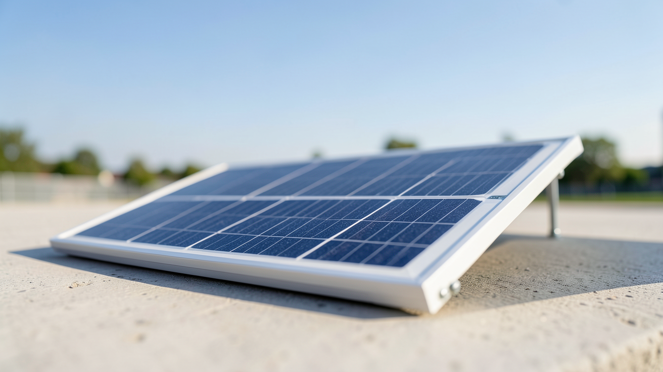 panneau solaire flexible 300W posé sur une surface plane en extérieur
