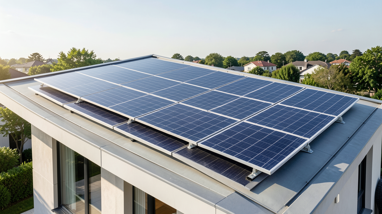 panneau solaire fournisseur montrant un kit solaire sur toit résidentiel