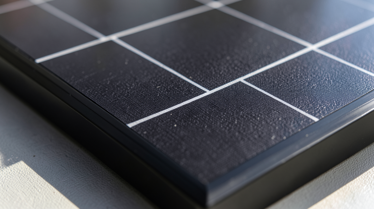 panneau solaire full black 400w montrant ses cellules photovoltaïques noires et sa finition technique