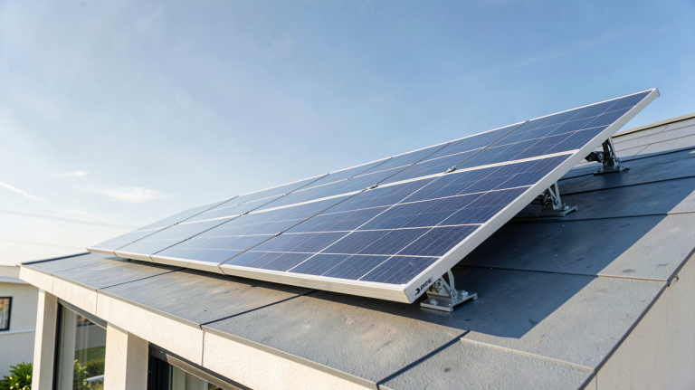 panneau solaire haute performance installé sur le toit d'une maison moderne