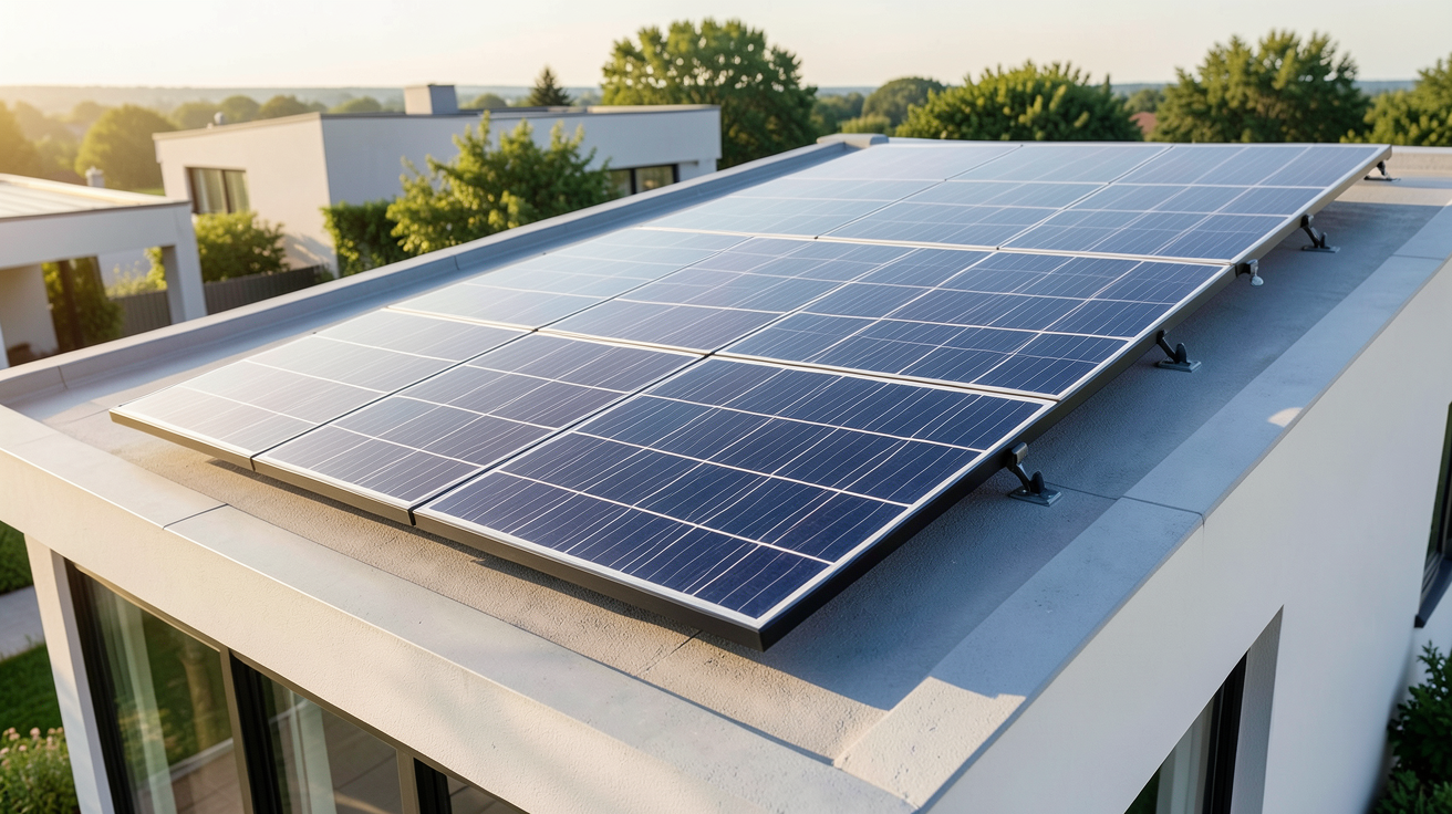panneau solaire hybride prix comparatif avec trois types de panneaux sur un toit moderne