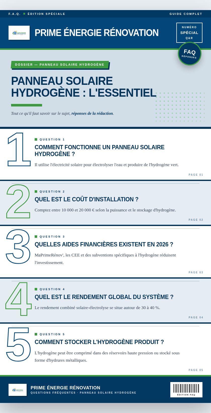 Infographie : Panneau solaire hydrogène : l'essentiel