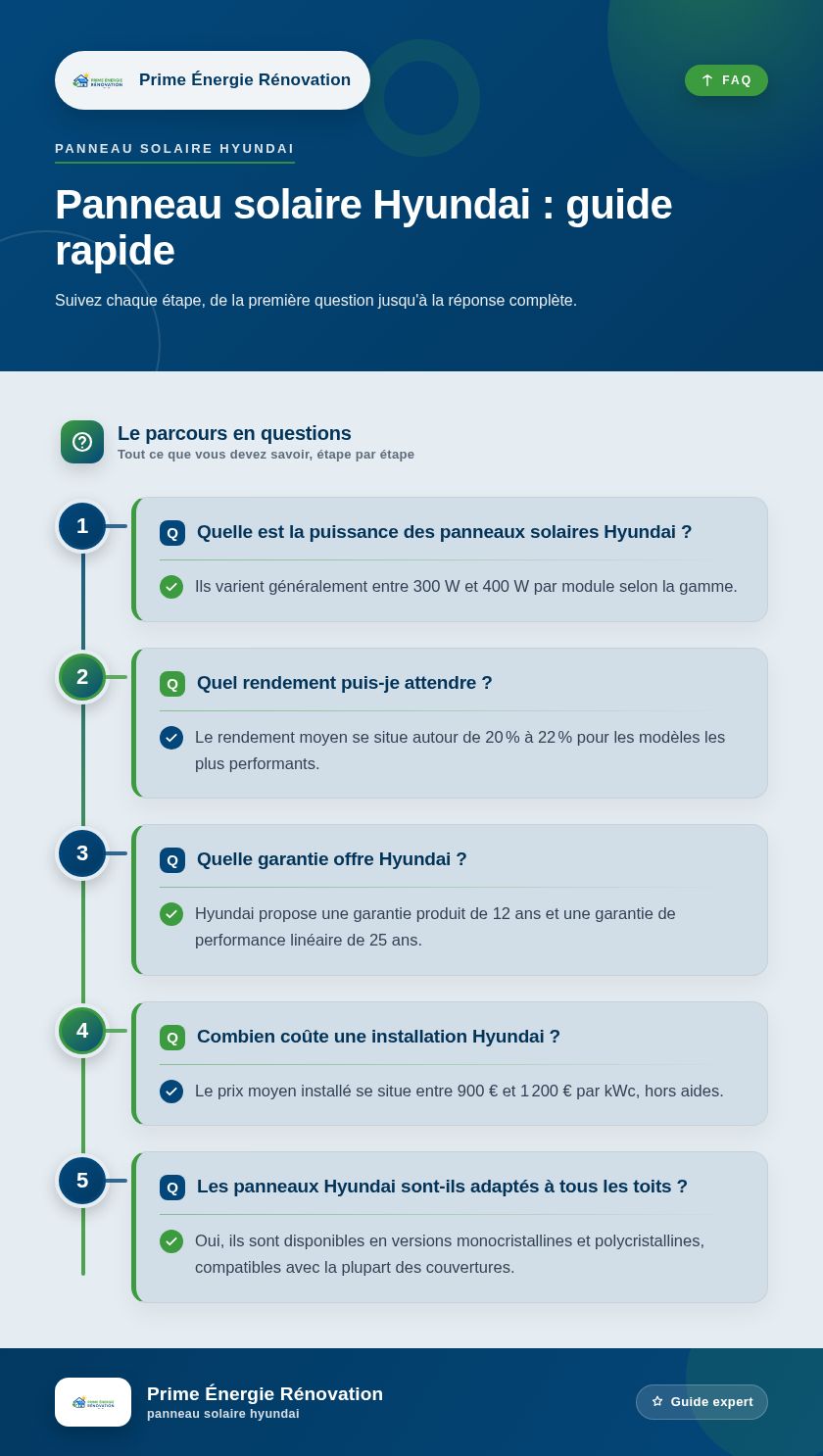 Infographie : Panneau solaire Hyundai : guide rapide