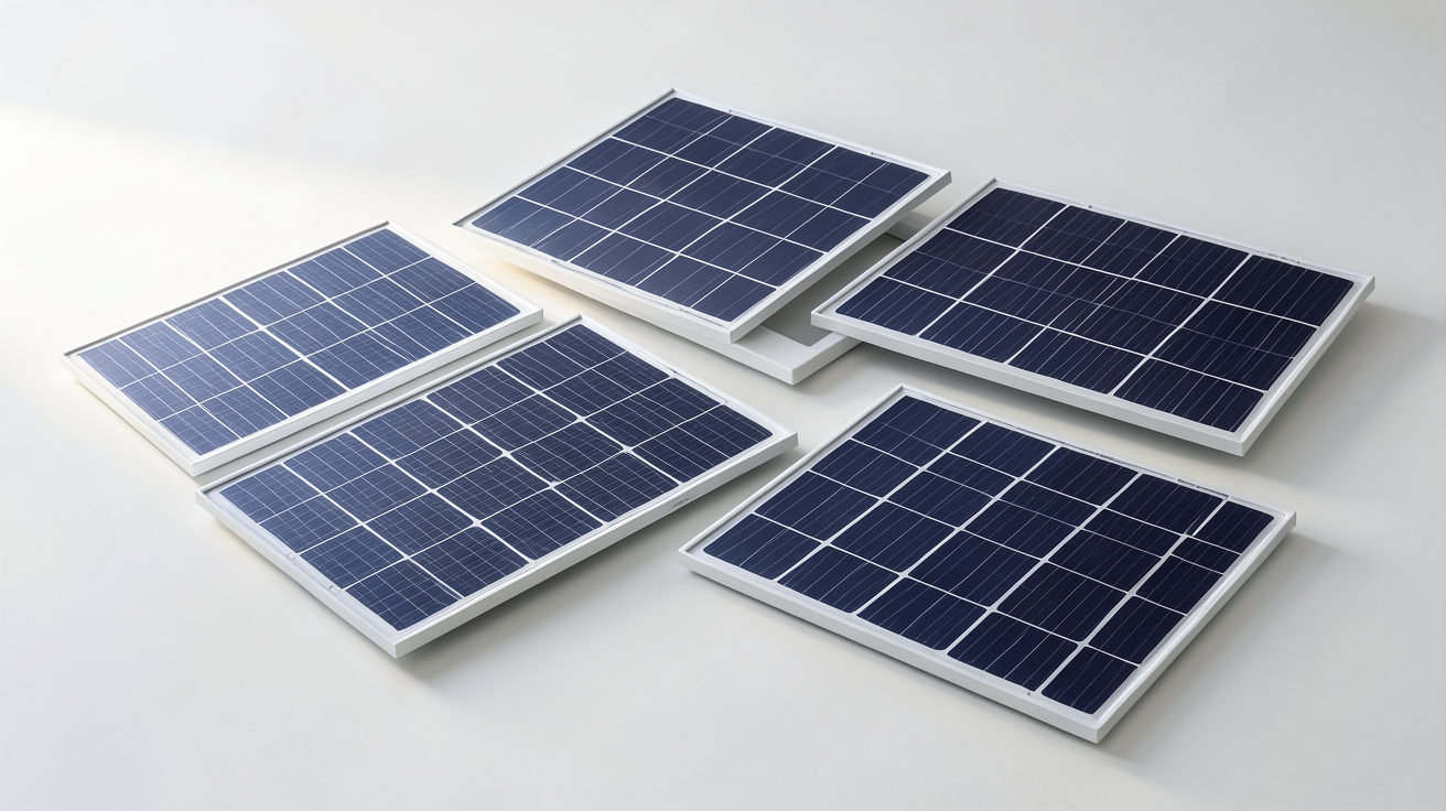 panneau solaire ikea présentant les différents kits solaires IKEA disponibles en 2024, disposés sur un fond neutre avec une lumière naturelle