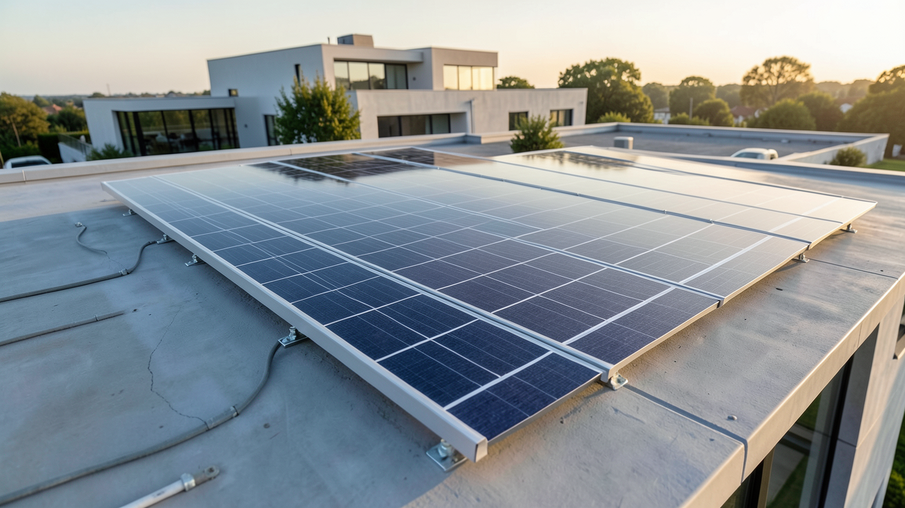 panneau solaire imprimable installé sur un toit moderne pour des applications concrètes
