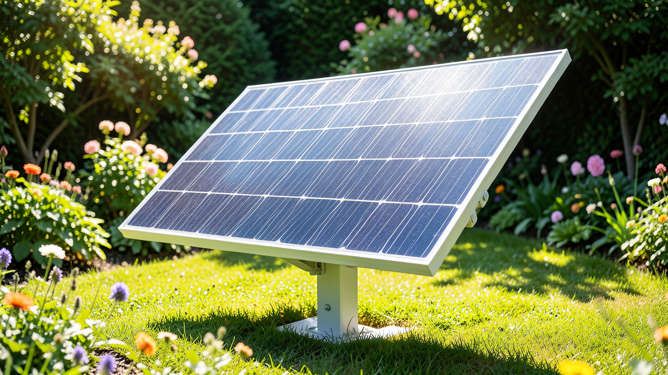 panneau solaire indépendant installé de manière autonome dans un environnement extérieur ensoleillé