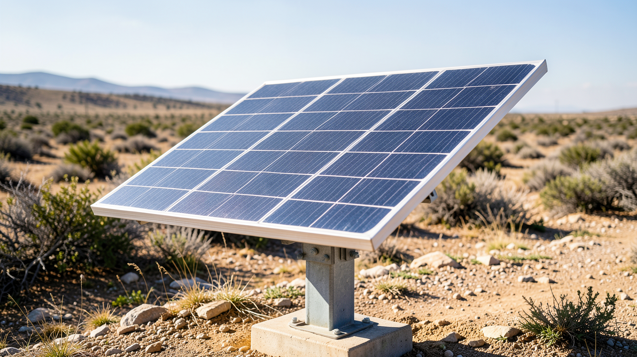 panneau solaire indépendant installé dans un environnement naturel et ensoleillé pour une autonomie énergétique