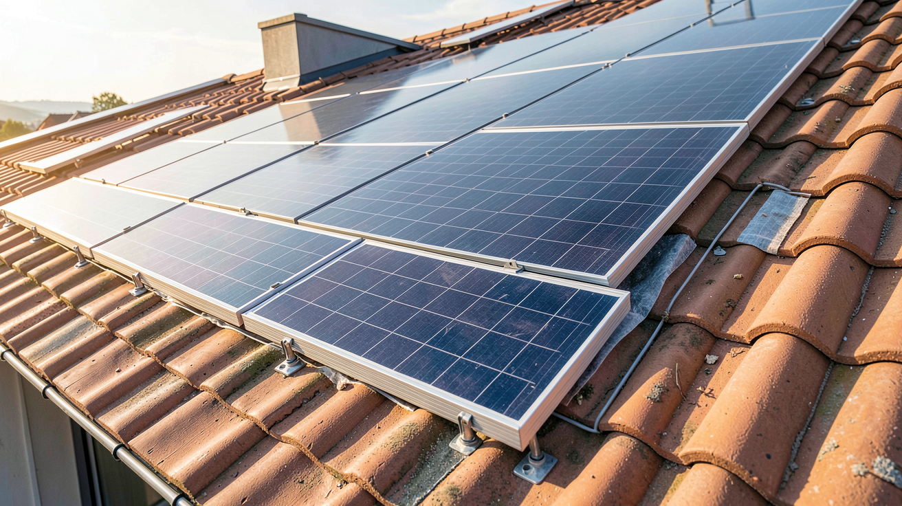 panneau solaire intégré toiture montrant les étapes clés d'installation avec une toiture moderne