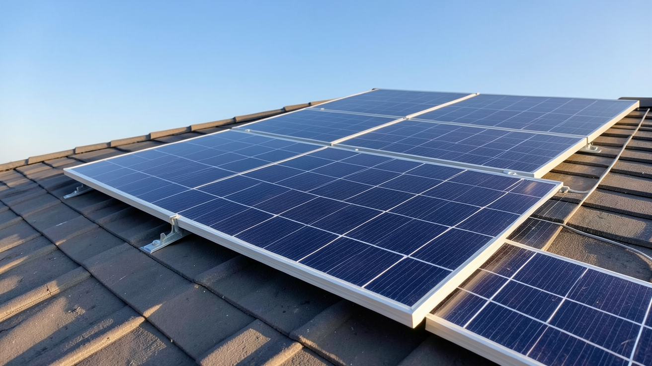 panneau solaire Jinko de technologie PERC, demi-cellules et bifacial installé sur un toit