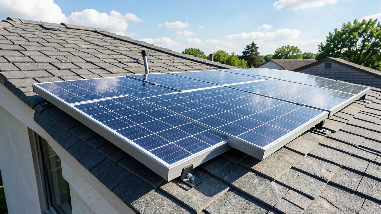 panneau solaire jumbo affichant une haute efficacité énergétique sur un toit moderne
