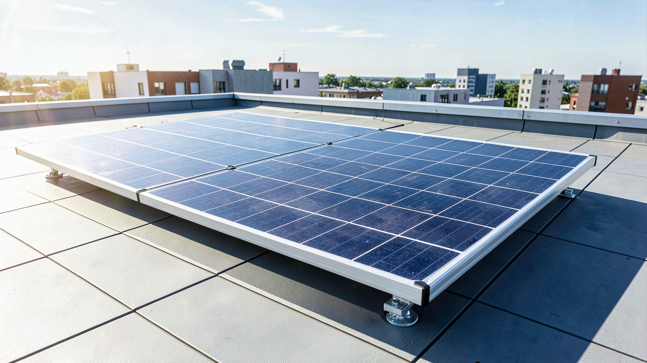 panneau solaire le plus puissant du classement 2026 exposé en plein soleil sur un toit moderne
