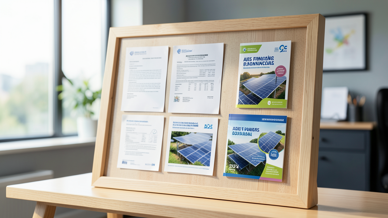 panneau solaire le prix affiche des documents officiels sur les aides financières pour les panneaux solaires en 2024