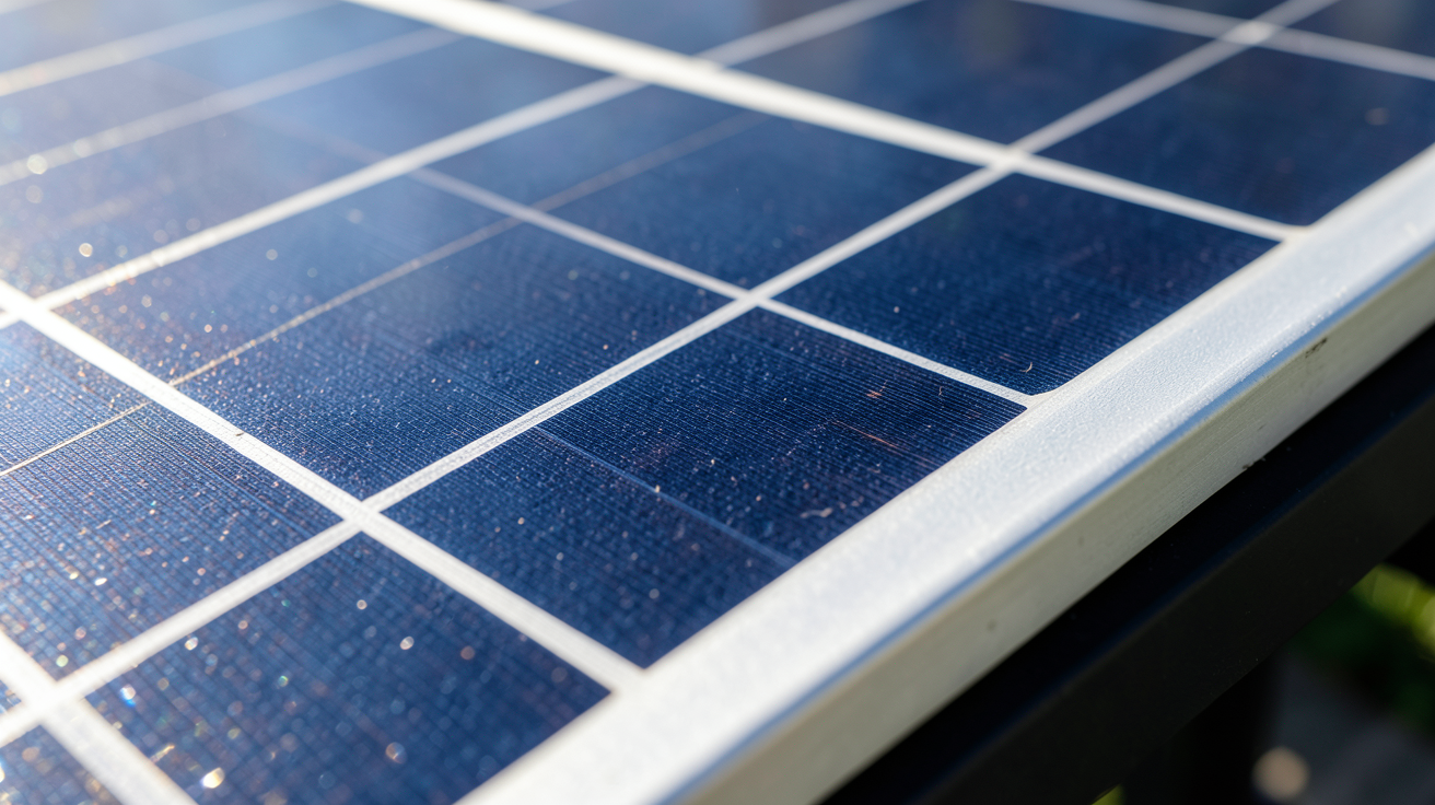 panneau solaire lg 400w montrant un gros plan détaillé des cellules photovoltaïques et de sa structure technique