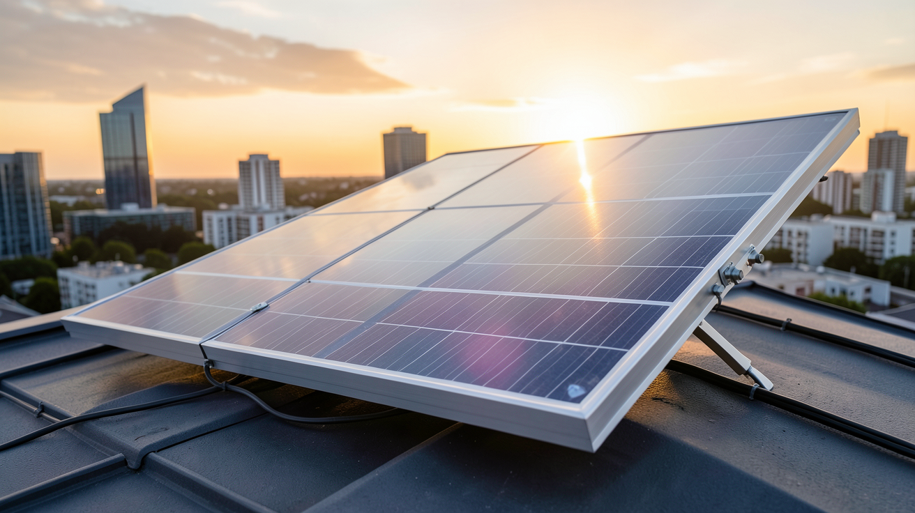 panneau solaire LG bifacial montrant sa technologie de cellules photovoltaïques transparentes à l'arrière