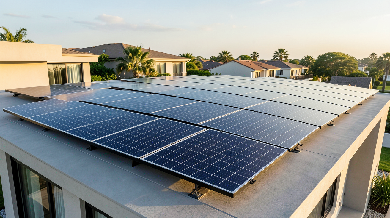 panneau solaire longi montrant la gamme 2026 sur toit résidentiel