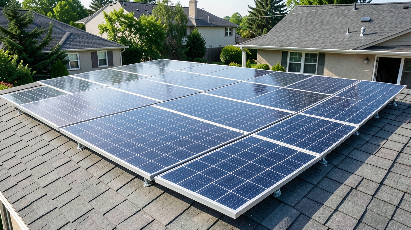 panneau solaire longi montrant les technologies PERC, TOPCon, HJT et bifaciaux sur toit