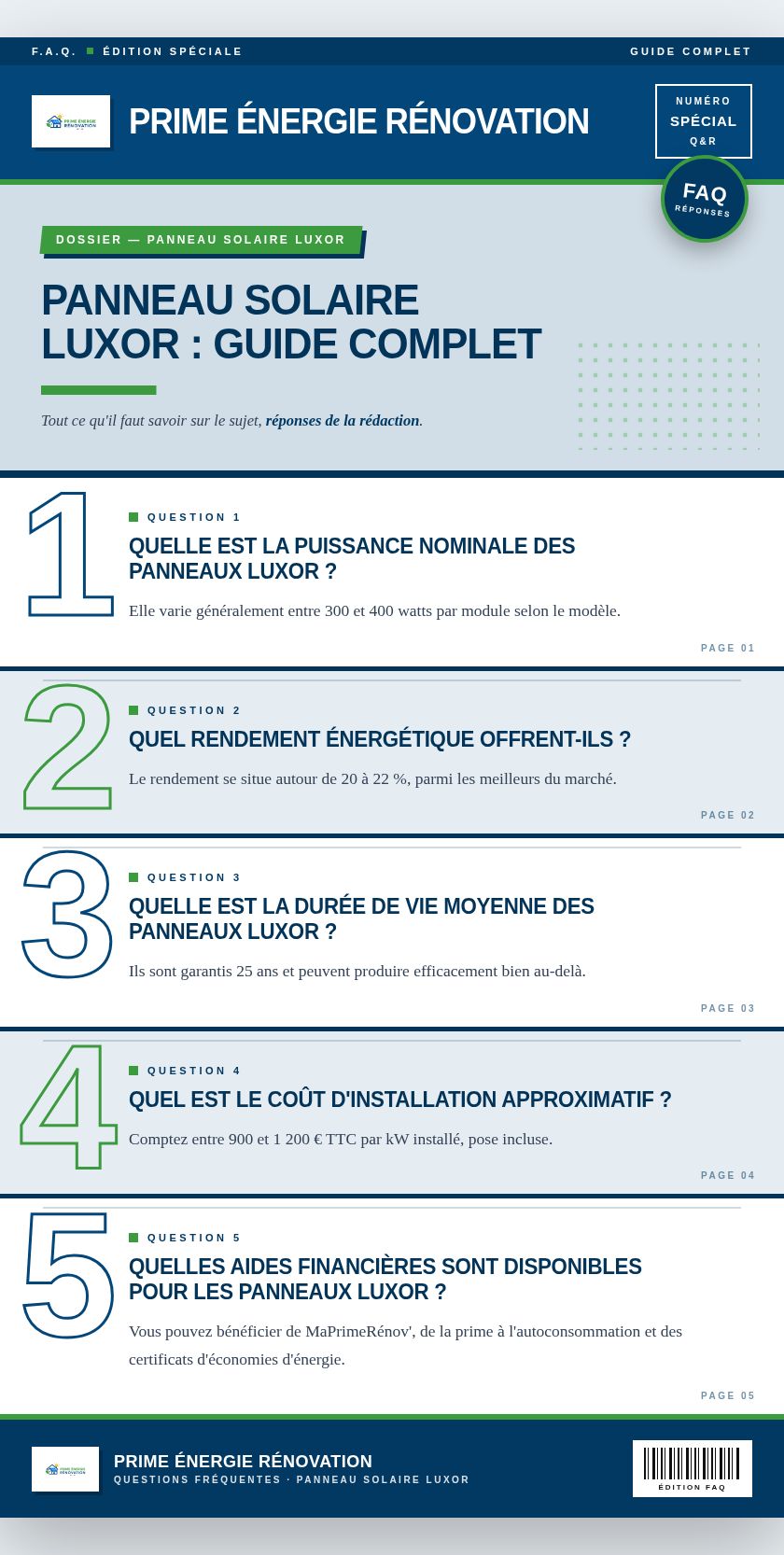 Infographie : Panneau solaire luxor : guide complet