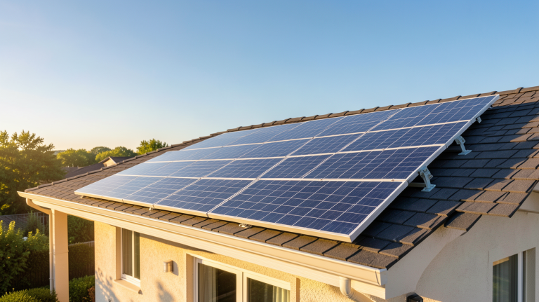 panneau solaire Luxor installé sur le toit d'une maison ensoleillée