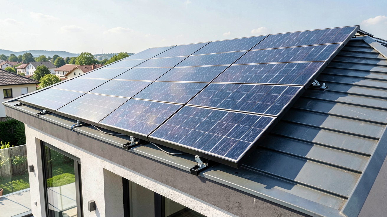 panneau solaire maison et composants d'un système photovoltaïque haute performance sur une toiture