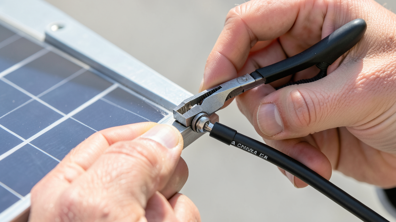 panneau solaire mc4 tutoriel sertissage installation connecteur MC4