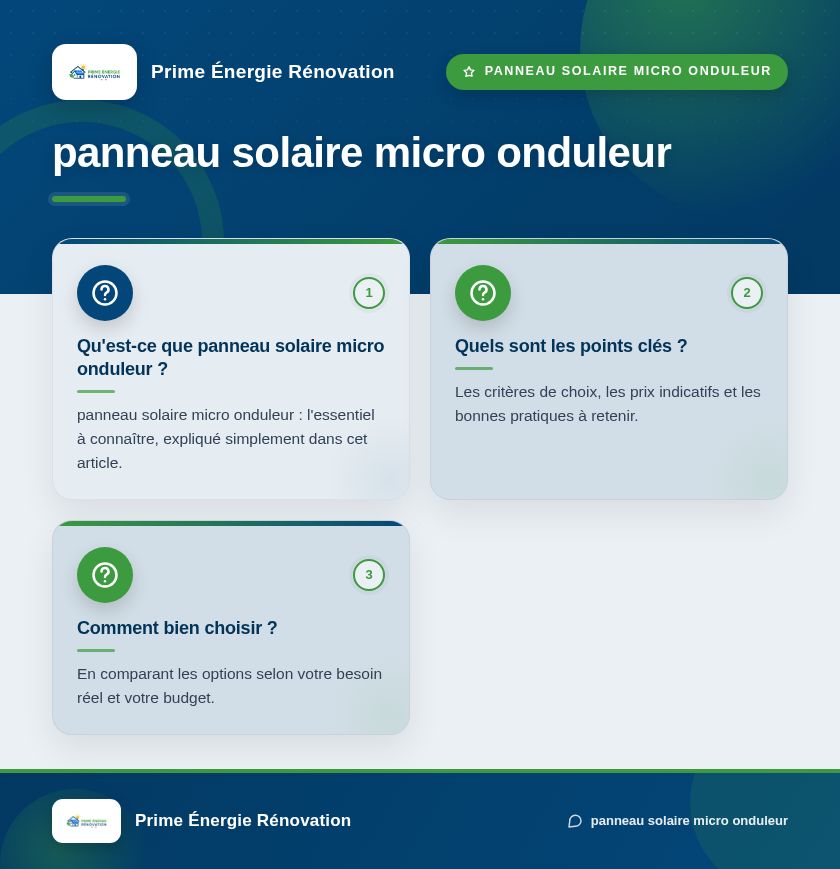 Infographie : panneau solaire micro onduleur