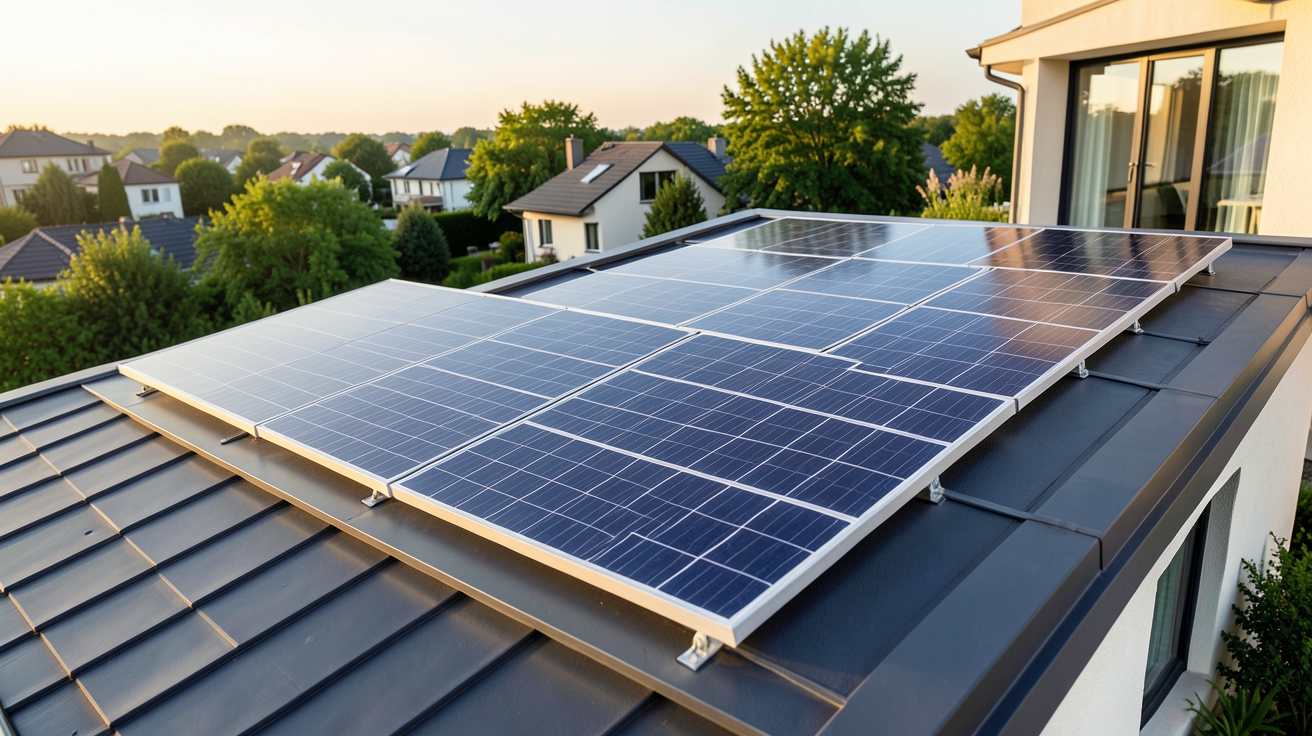 panneau solaire mixte installé sur le toit d'une maison moderne pour illustrer les critères de choix