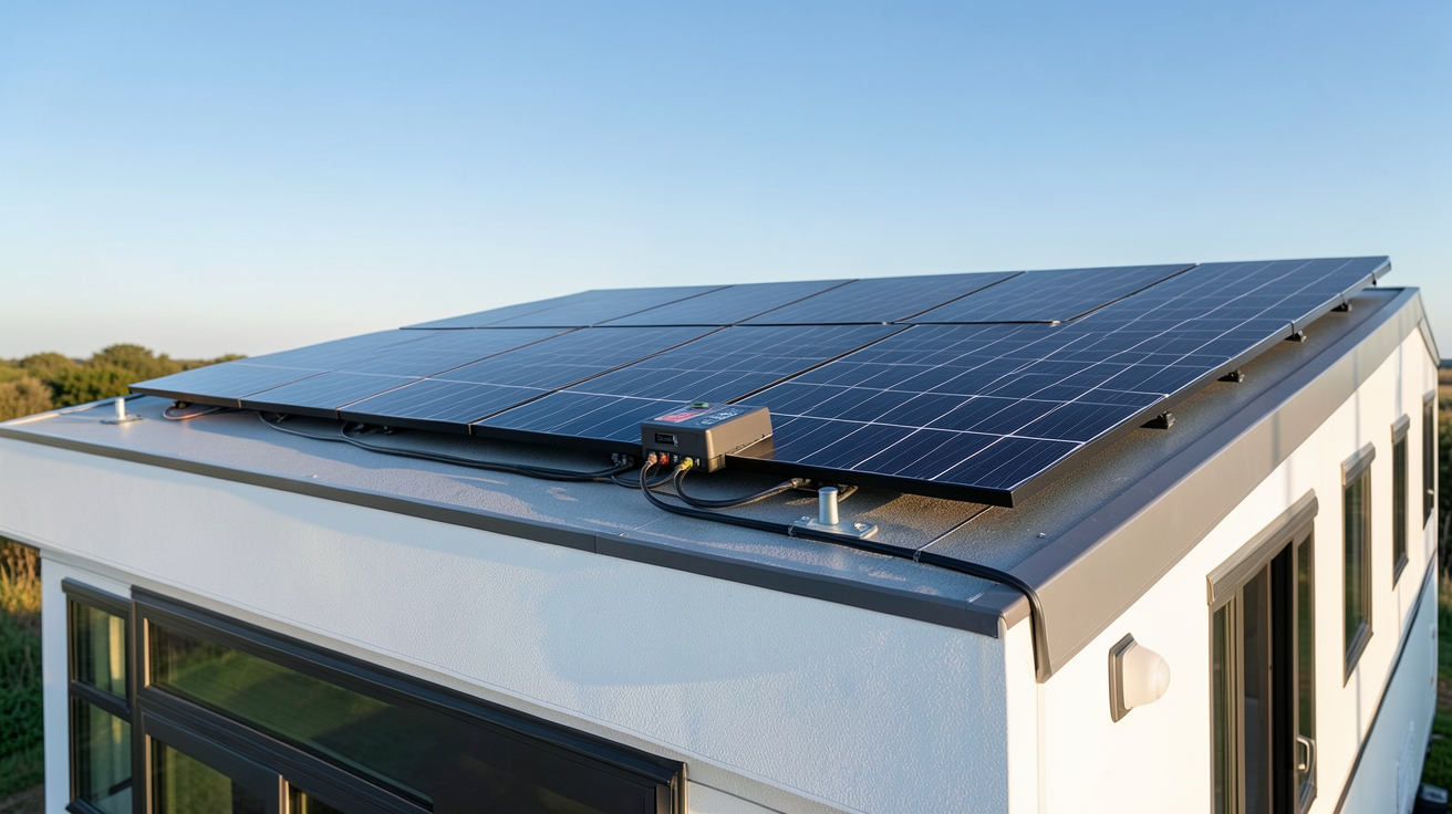 panneau solaire mobil home montrant différents types de kits solaires adaptés aux mobil-homes