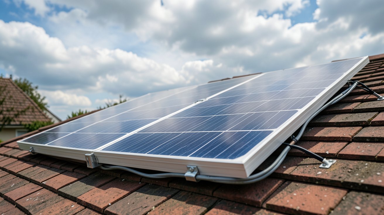 panneau solaire monocristallin 1000W installé sur un toit résidentiel pour estimation de production réelle