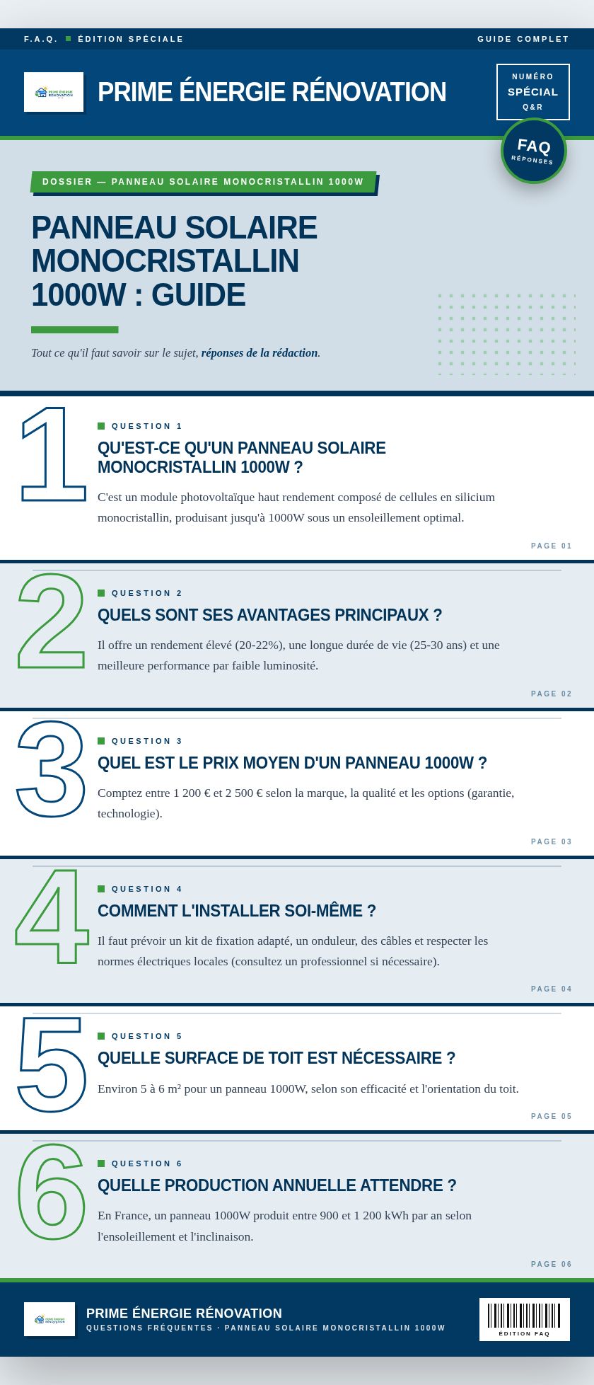 Infographie : Panneau solaire monocristallin 1000W : guide