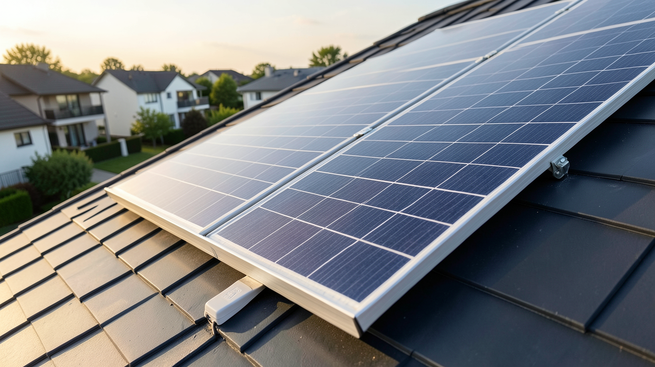 panneau solaire monocristallin 500W installé sur un toit résidentiel pour calculer la rentabilité